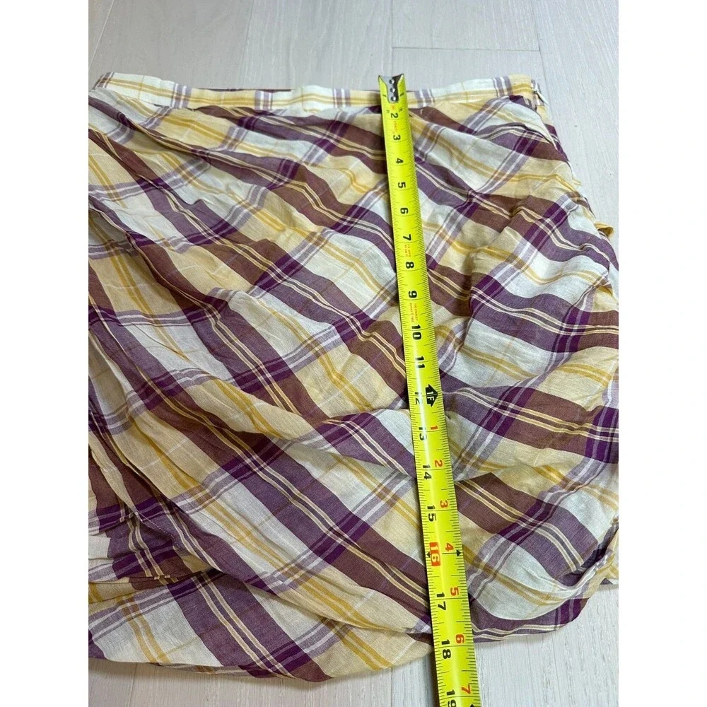 Isabel Marant Plaid Mini Skirt Chic Preppy Cotton Classic Academia Western XL